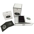 Black paper packaging for cosmetics set with tray