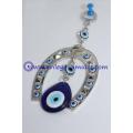 Blue Evil Eyes on Horse Shoe Wall Hanging Amulet Charm