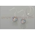 brincos de dangle Shamballa cristal