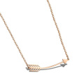 Collier pendentif flèche en acier inoxydable simple or