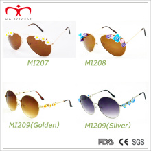 2015 Fashion Style Damen-Metall-Sonnenbrille mit Blumen-Dekoration (MI207-MI209)