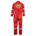 Seguridad Red Fire Retardant Algodón de trabajo Coverall