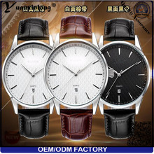 Yxl-445 Новое прибытие Мужчины Часы бизнес-моды Подлинная кожа календарь Дата Японии Movt Кварцевые наручные часы
