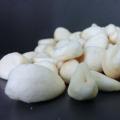 Nice white vacuum fried peeled garlic clove