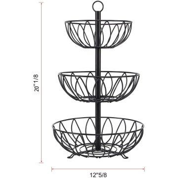 3Tier Metal Wire Fruit baskets Bowl