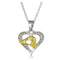 Atacado Chain Colar Pingente Coração Colar Amarelo Ouro jóias Diamante