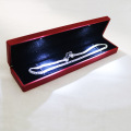 Lacquered Red Plastic Bracelet Box with LED Light