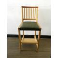 Solid Wood Sushi Bar High Leg Stool Chair