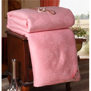 Tribute satin cotton and silk quilt-pink jade