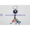 Evil eye smile heart-shaped key chain and charm