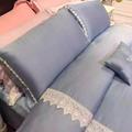 Microfibre Peach Skin Solid Comforter Set With Lace