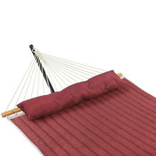 Double Hammock Quilted Fabric Hammock with Bamboo Wood