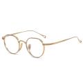 Gold Frame Geometric Designer Lightweight Titanium Glasses