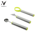 3PC Stainless Steel Melon Carving Tool Set