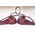 High quality lightly padded lace bra women sexy elastic choker bra with lace panty