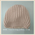 Lady fashion gold foil printed knitted hat