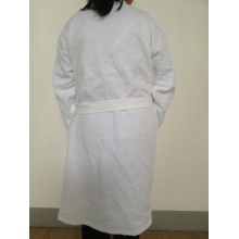 100%Cotton Summer Snow White Shawl Collar Waffle Bathrobe