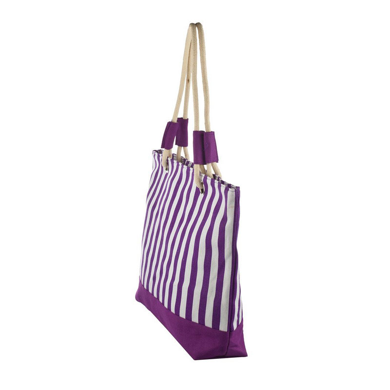 Beach Bag Purple Stripes