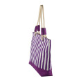 Modern Large Purple Stripes Women Beach Bag