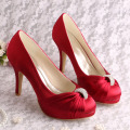 Platform Red Wedding Shoes with Charms