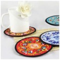 Embroidery Flower Cup Mat for Table