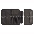 Black Leather Cosmetic Bag Makeup Pouch