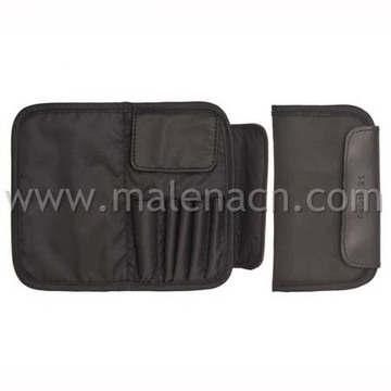 Schwarzes Leder Kosmetiktasche Make-up Tasche