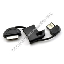 Apple mini USB carregando dados cabo de sincronismo como porta-chaves
