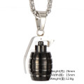 Hiphop Man Gold Hand Grenade Bomb Necklace Pendant