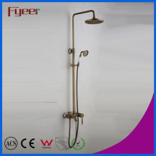 Fyeer Wall Mounted Rainfall Bathroom Antique Brass Shower Mixer