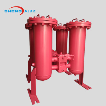 Duplex inline oil filter housing welded type