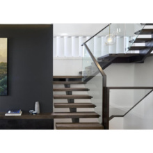 Modern Stainless Steel Mono Stringer Staircase