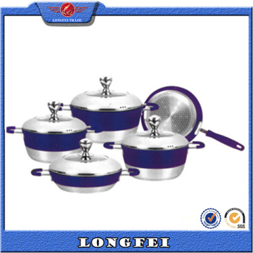 No Lampblack 5PCS Alumínio Cookware Set com alça