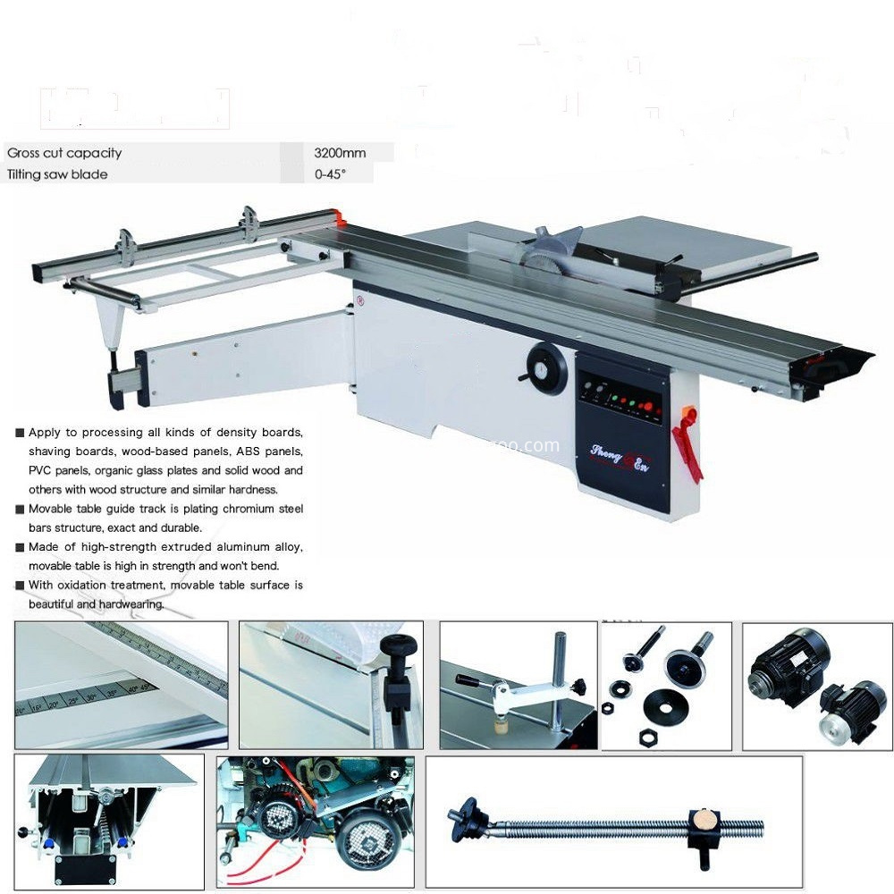 woodworking machine sliding table saw for board cutting with scoring saw-XB