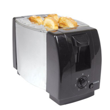 2-Slice Toaster with Metal Sides/PP Ends / Black (WT-2001AB)