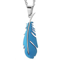 fashion accessories stainless steel jewelry mulit color feather pendant