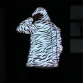 Print fashion hip hop reflective hoodie jacket