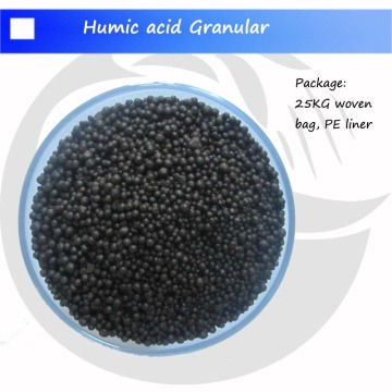 Fertilizante granular de ácido húmico en productos agrícolas