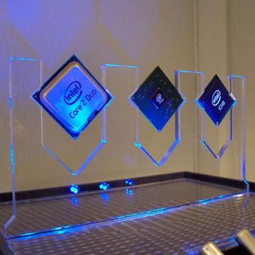 LED Acrylic Computer Chips Display, Computer Core Display Stands