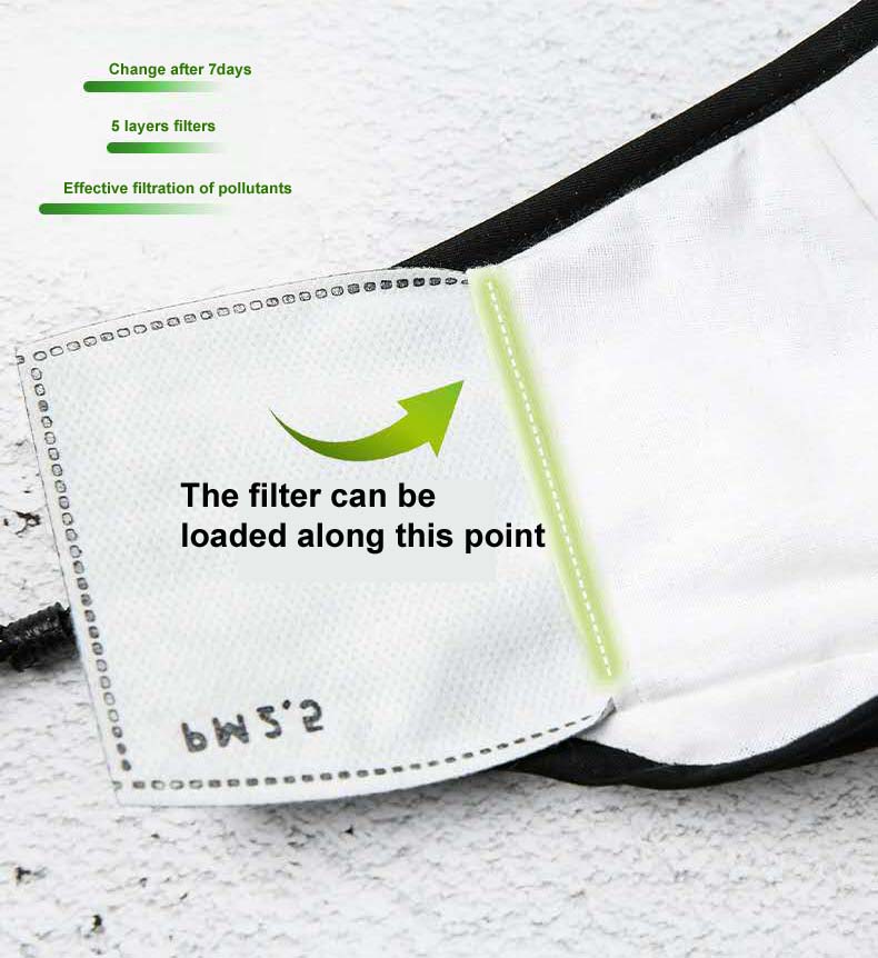 Reusable Anti Air Pollution Cotton Fabric Face Mask Detail 5 Jpg