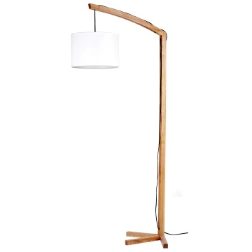 Base en bois avec lampe de sol moderne en tissu (LBMD-AFD)