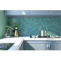 Malachite Green Glass Mosaic Tiles For Kitchen Backsplash