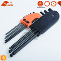 Venda quente fábrica direta ferramenta de mão personalizada de alta qualidade 8 pcs torx allen wrench dobrando o conjunto de chaves hex