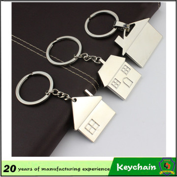 Casa do metal dada forma Keychain relativo à promoção da propriedade, lembrança Keychain do agente da casa