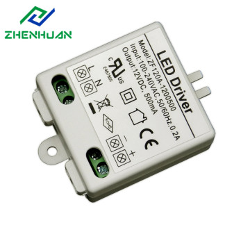 6W 12V 0.5A Mini controlador de voltaje constante LED