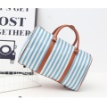 New Womens Ladies Stripe Tote Luggage Duffle Bag