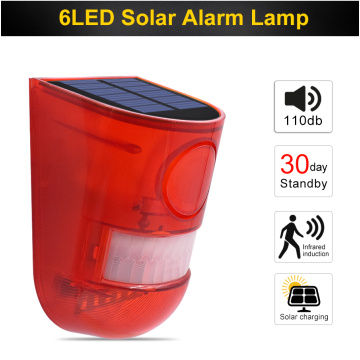 Luz de alarme solar 6LED ao ar livre