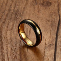 6mm black and gold womens tungsten wedding bands