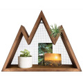 Wood Wall Rack Rustic Triangle Wall Art Shelf