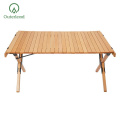 Tables en bois de hêtre de couleur naturelle tables portables extérieures